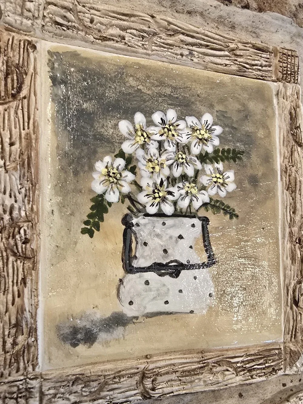 Handmade Mini Rustic Acrylic Floral Plaques Country Botanical Wall Decor Art